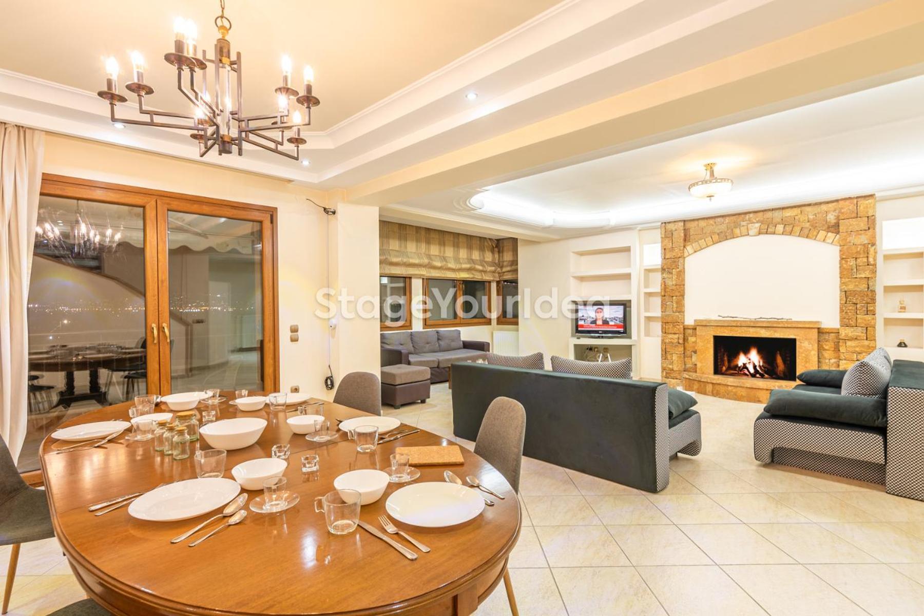 Luxury Appartment, Only 7 Minutes From Thessaloniki Airport And 15 Minutes From City Center ,For 8-23 People Also For Gatherings And Parties Neon Rysion 외부 사진